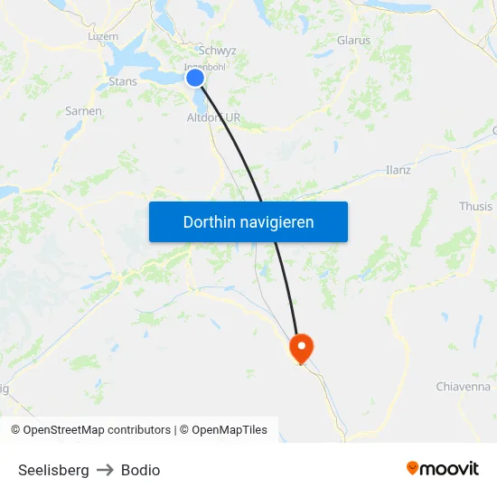 Seelisberg to Bodio map