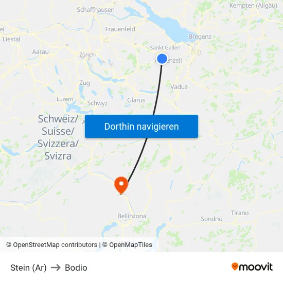 Stein (Ar) to Bodio map