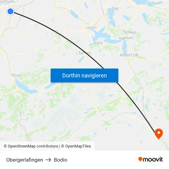 Obergerlafingen to Bodio map