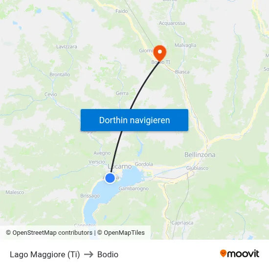 Lago Maggiore (Ti) to Bodio map