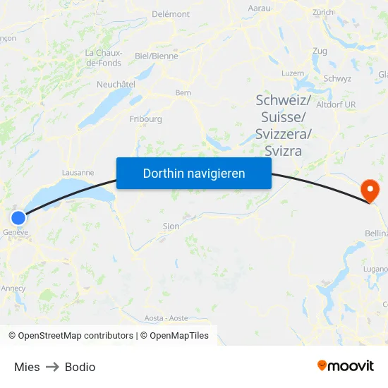 Mies to Bodio map
