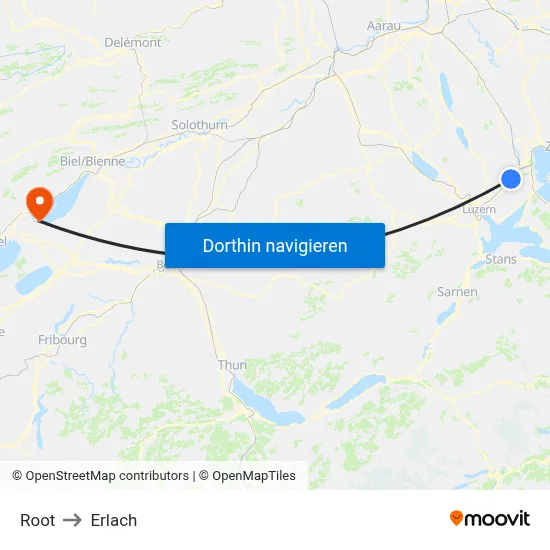 Root to Erlach map