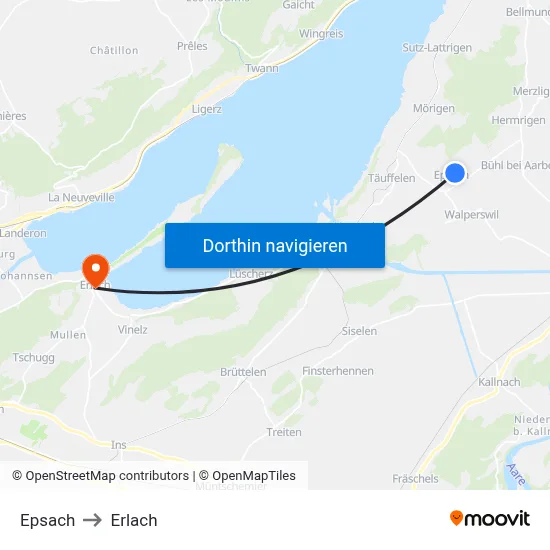 Epsach to Erlach map