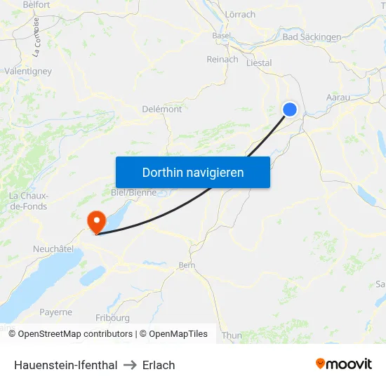Hauenstein-Ifenthal to Erlach map