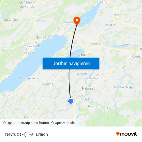Neyruz (Fr) to Erlach map