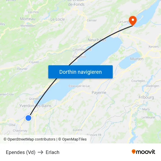 Ependes (Vd) to Erlach map