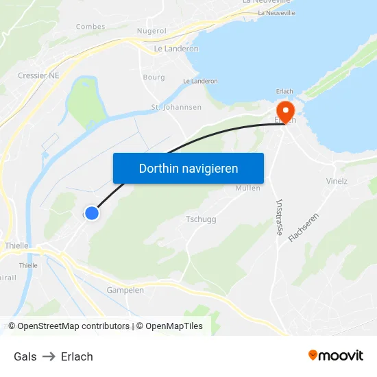 Gals to Erlach map