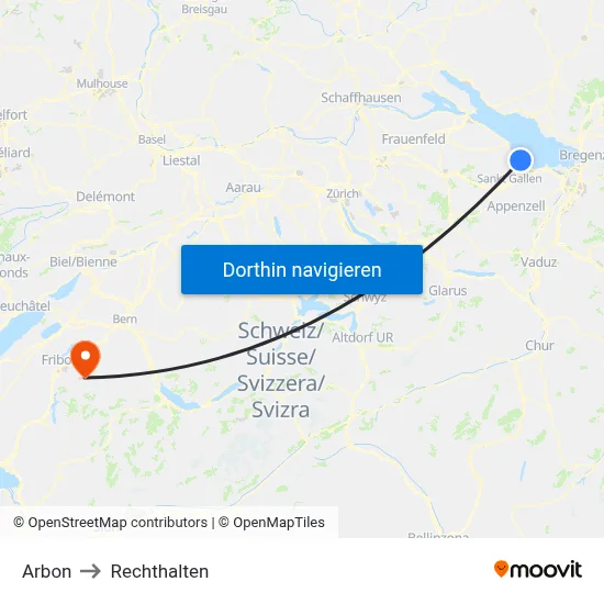 Arbon to Rechthalten map