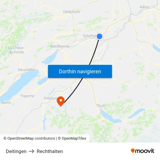 Deitingen to Rechthalten map