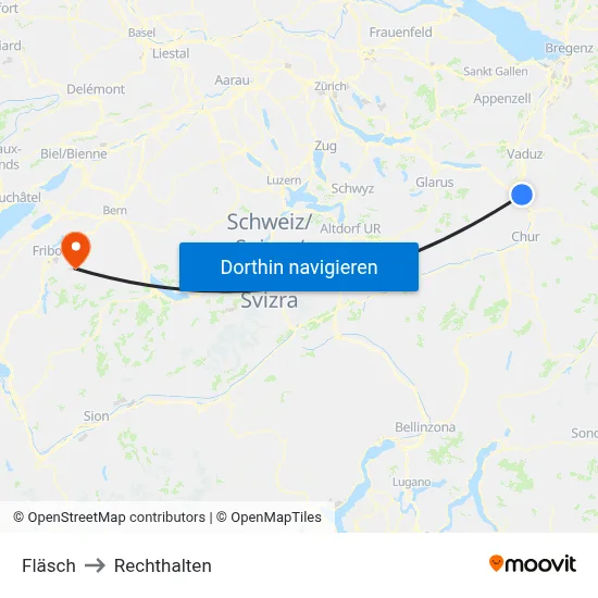 Fläsch to Rechthalten map