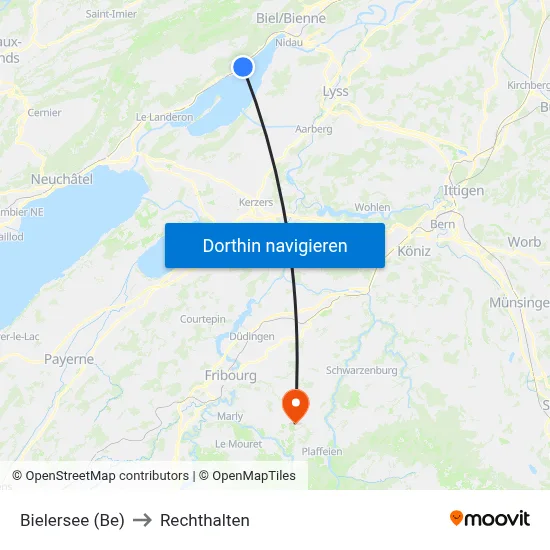 Bielersee (Be) to Rechthalten map