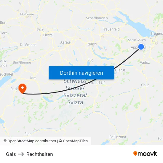 Gais to Rechthalten map