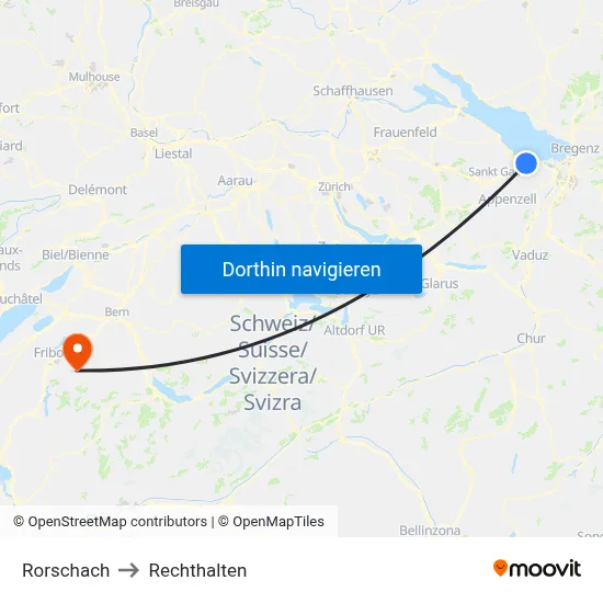 Rorschach to Rechthalten map