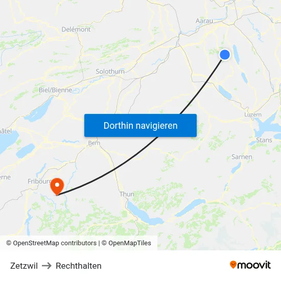 Zetzwil to Rechthalten map
