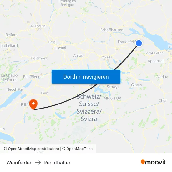 Weinfelden to Rechthalten map