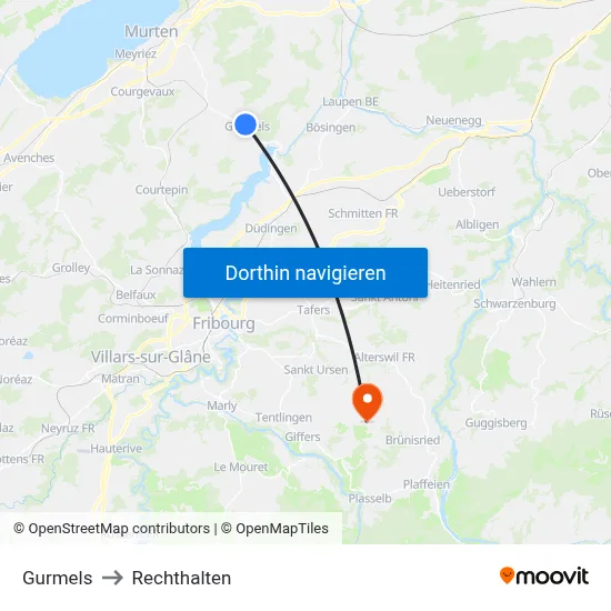 Gurmels to Rechthalten map