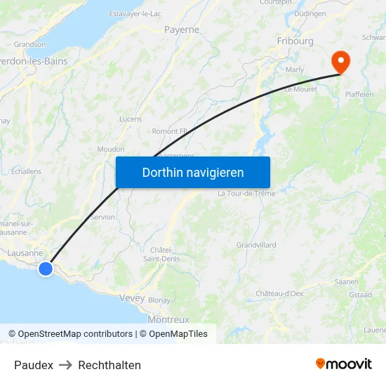 Paudex to Rechthalten map