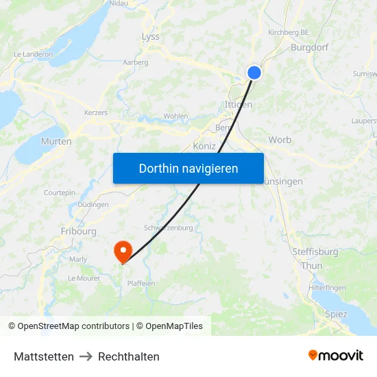Mattstetten to Rechthalten map
