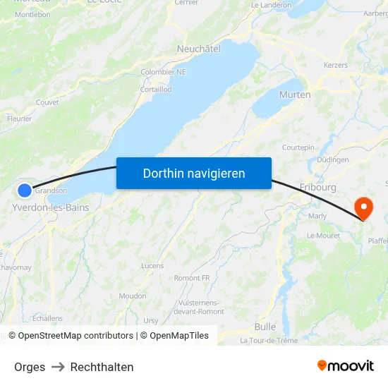 Orges to Rechthalten map