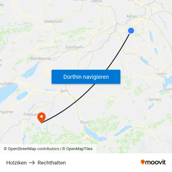 Holziken to Rechthalten map