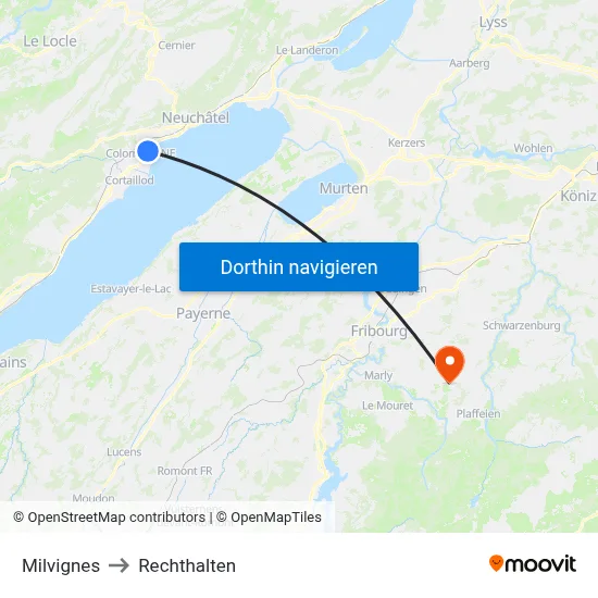 Milvignes to Rechthalten map