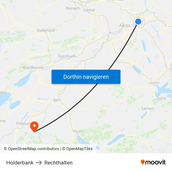 Holderbank to Rechthalten map