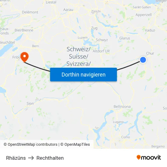 Rhäzüns to Rechthalten map