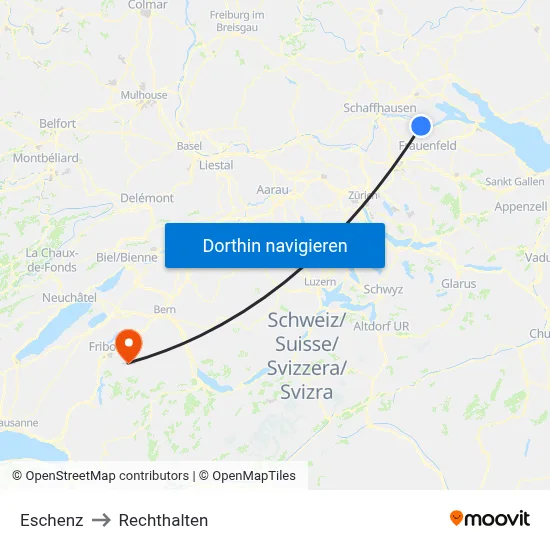 Eschenz to Rechthalten map