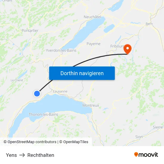 Yens to Rechthalten map