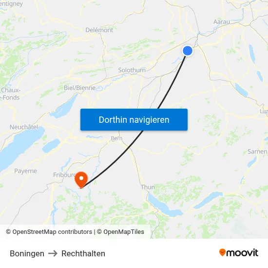 Boningen to Rechthalten map
