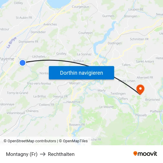 Montagny (Fr) to Rechthalten map