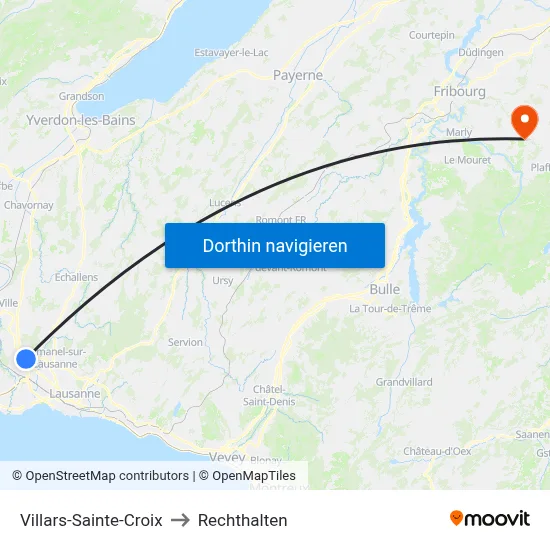 Villars-Sainte-Croix to Rechthalten map