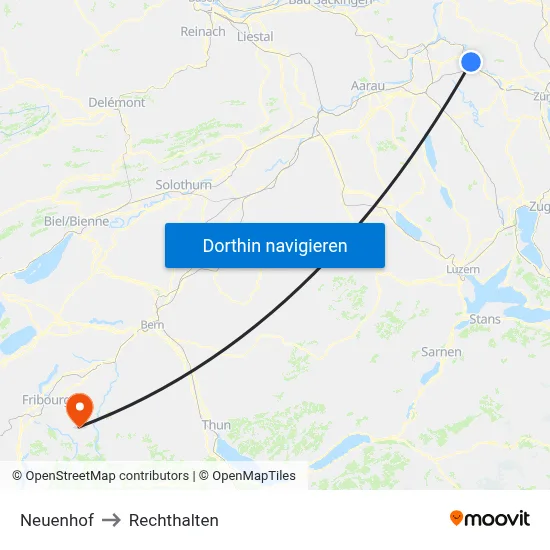 Neuenhof to Rechthalten map