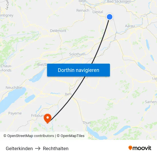Gelterkinden to Rechthalten map