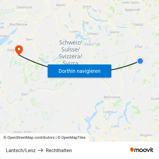 Lantsch/Lenz to Rechthalten map
