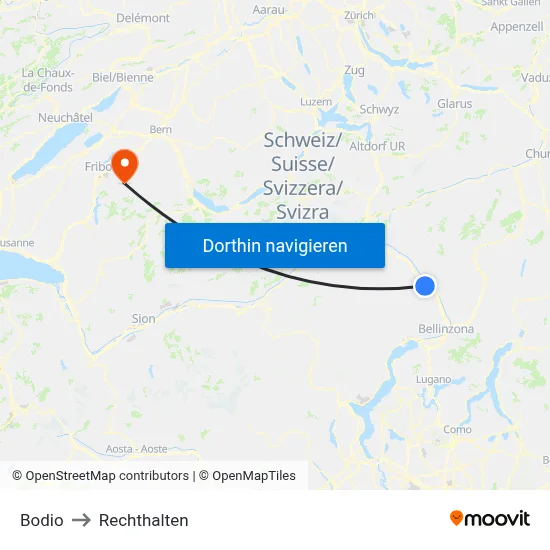 Bodio to Rechthalten map
