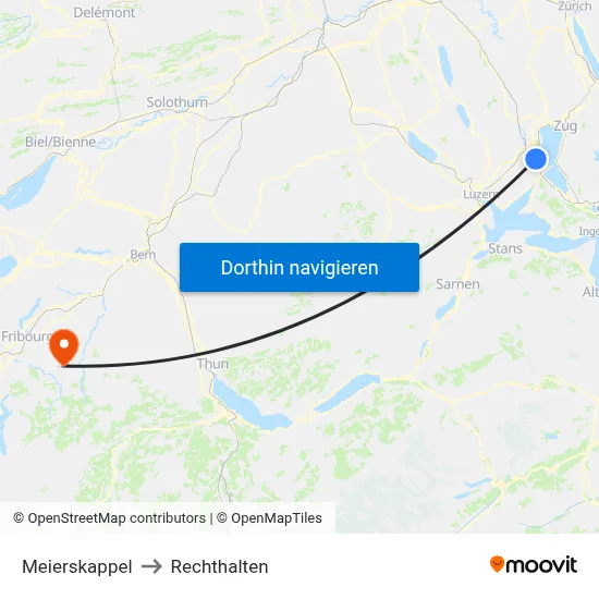 Meierskappel to Rechthalten map