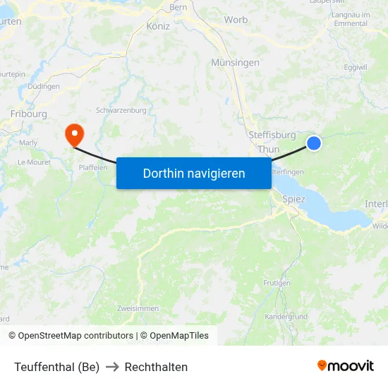 Teuffenthal (Be) to Rechthalten map