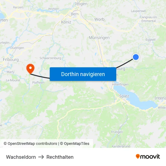 Wachseldorn to Rechthalten map
