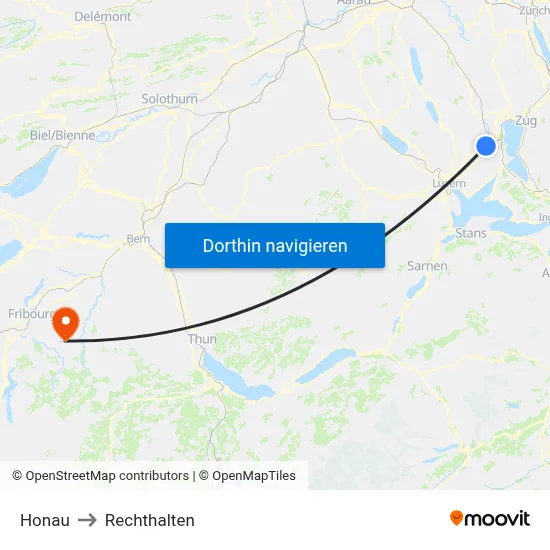 Honau to Rechthalten map