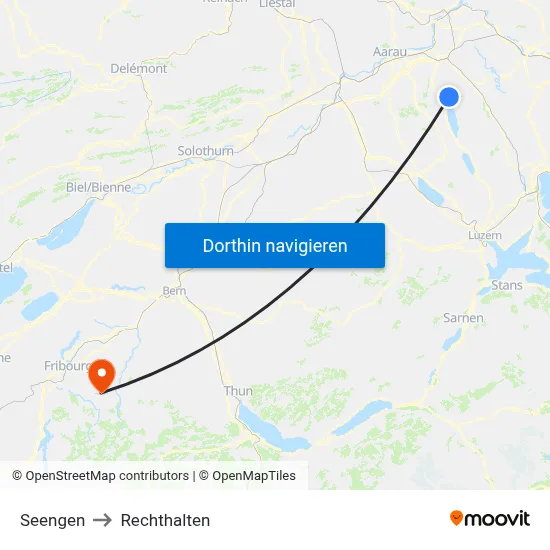 Seengen to Rechthalten map