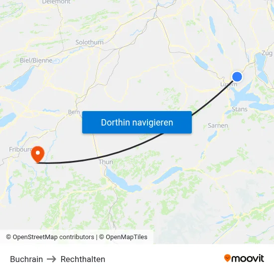 Buchrain to Rechthalten map
