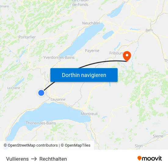 Vullierens to Rechthalten map