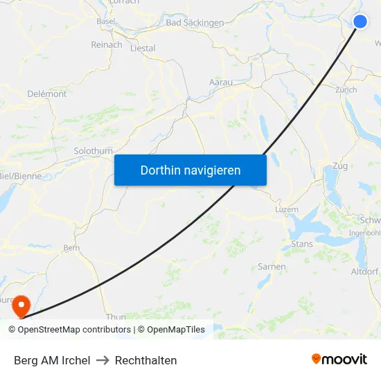 Berg AM Irchel to Rechthalten map