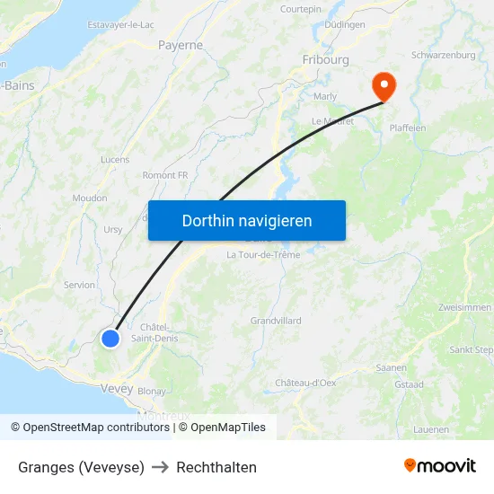Granges (Veveyse) to Rechthalten map