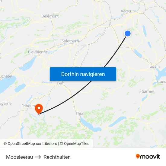 Moosleerau to Rechthalten map