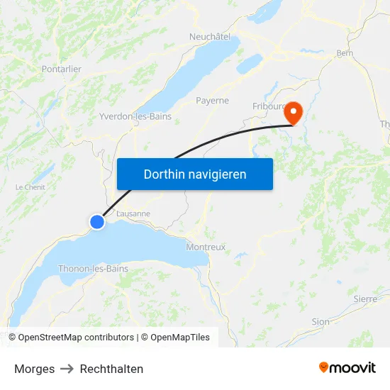 Morges to Rechthalten map