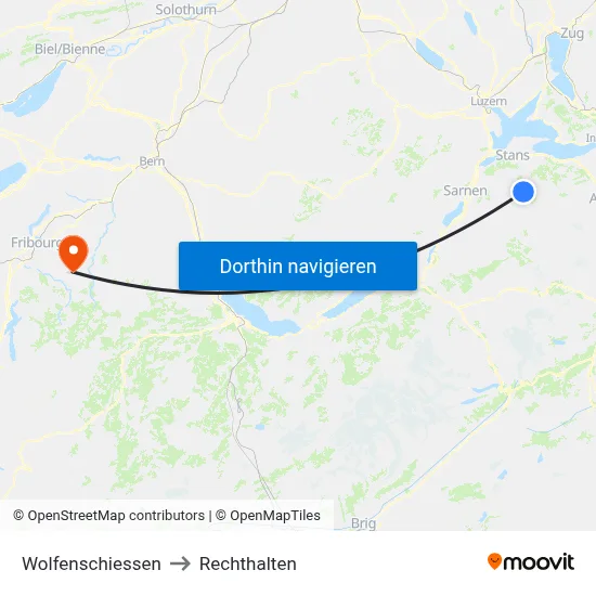Wolfenschiessen to Rechthalten map