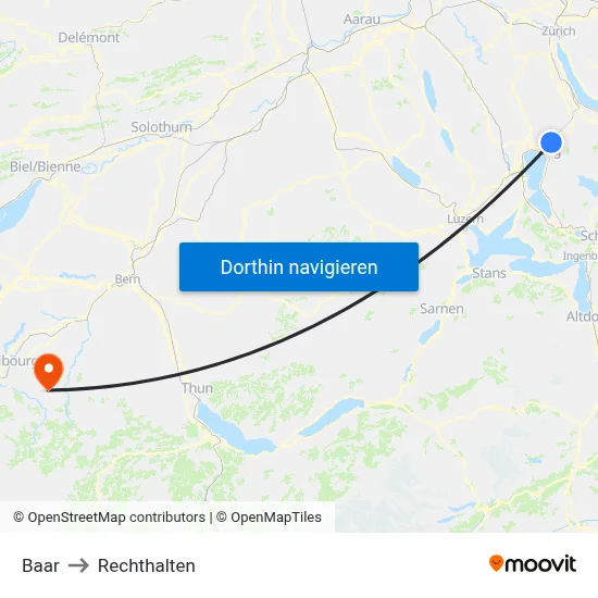 Baar to Rechthalten map