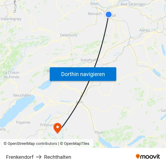 Frenkendorf to Rechthalten map